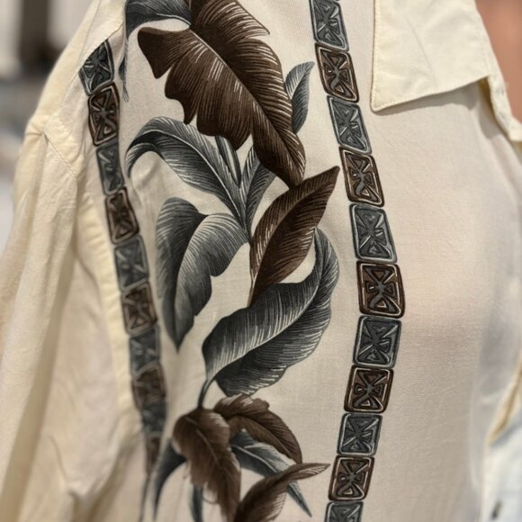 HOLLIS RIVER MEN'S 2XL 100% RAYON BUTTON-DOWN SHORT-SLEEVE SHIRT - Picture 2 of 3